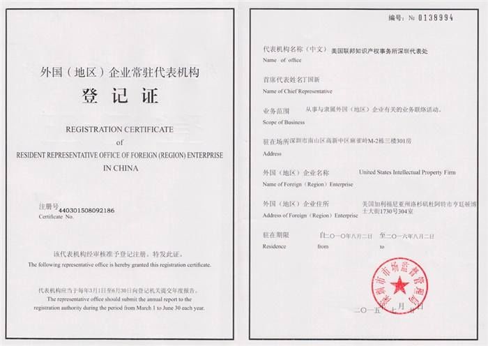 Representative Office in China